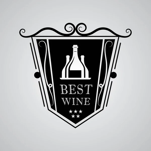 Banner Σχεδιασμό Κρασιού Πάνω Από Γκρι Φόντο Διανυσματική Απεικόνιση — Διανυσματικό Αρχείο