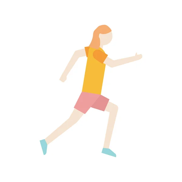 Γυναίκα Τρέχει Στυλιζαρισμένη Διανυσματική Απεικόνιση — Διανυσματικό Αρχείο
