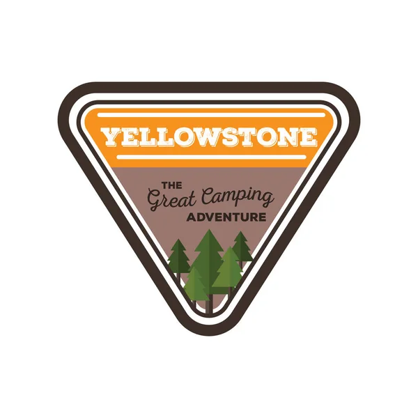 Yellowstone Label Plochá Ikona Vektorová Ilustrace — Stockový vektor