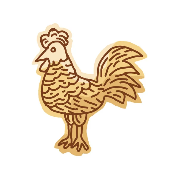 Vector Illustration Rooster — Stock Vector