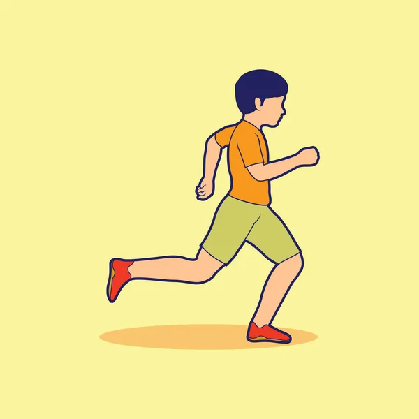带跳跃矢量图解的跑步者 — 图库矢量图片
