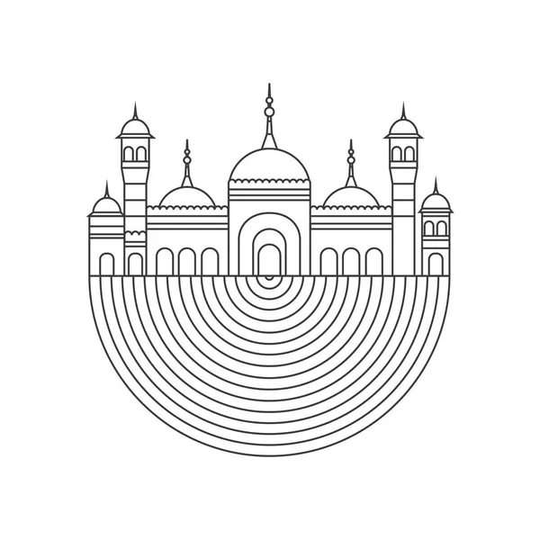 Illustration Vectorielle Inscription Mosquée — Image vectorielle