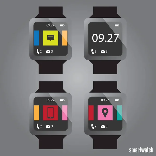 Digitale Pols Horloges Gestileerde Vector Illustratie — Stockvector