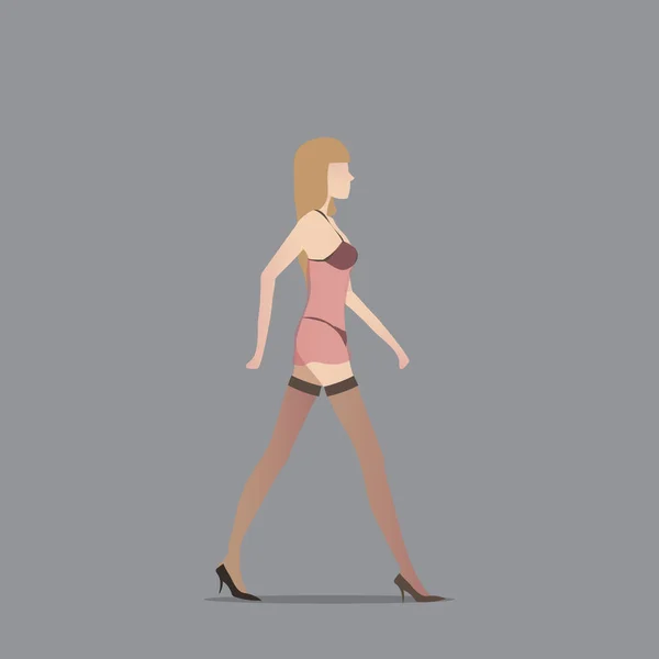 Kvinna Bikini Stiliserad Vektor Illustration — Stock vektor