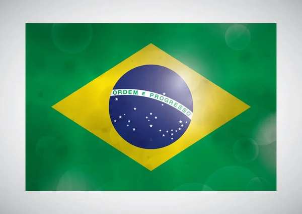 Drapeau Vectoriel Brésilien Sur Fond Vert — Image vectorielle