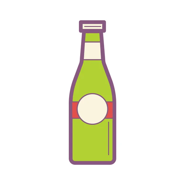 Icono Botella Vino Estilo Plano Esbozado Escala Grises Ilustración Vectorial — Vector de stock