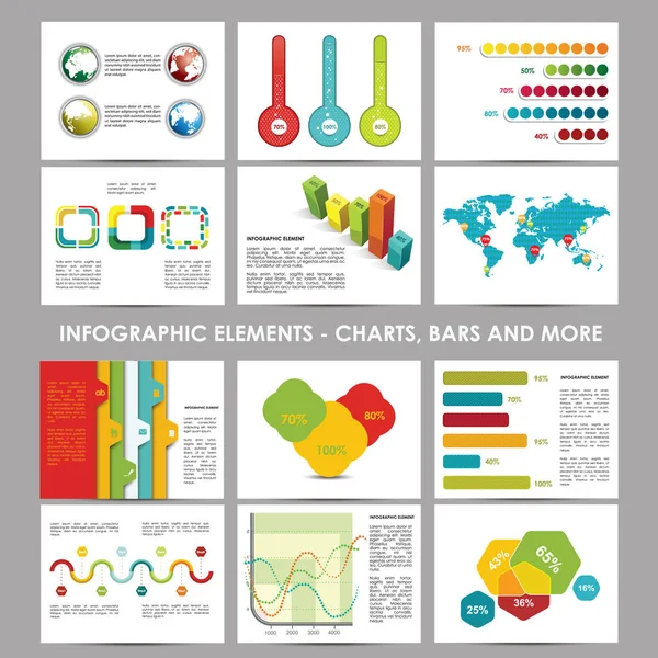 Elementy Infograficzne Stylizowane Ilustracje Wektorowe — Wektor stockowy