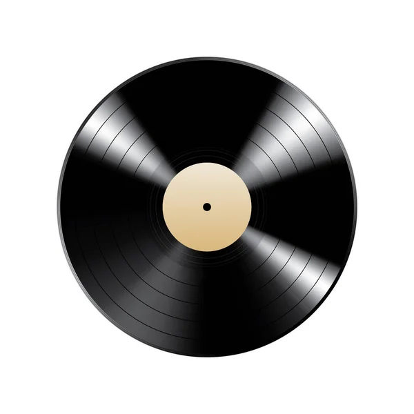 Disco Vinilo Aislado Sobre Fondo Blanco — Vector de stock