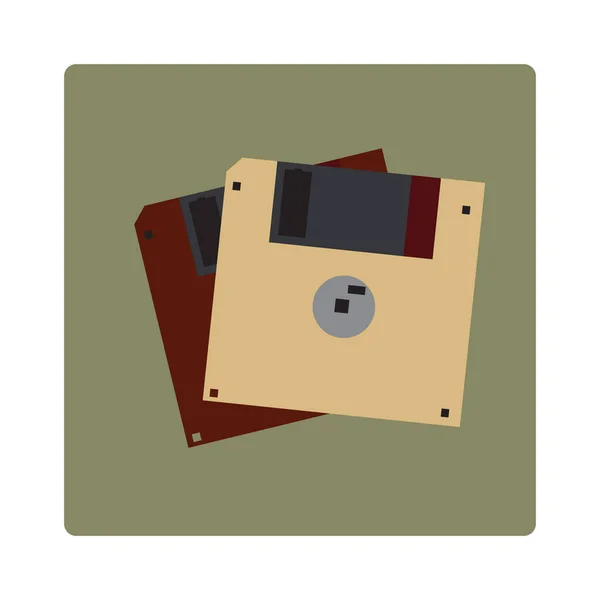 Disquete Icono Plano Disco Ilustración Vectorial — Vector de stock