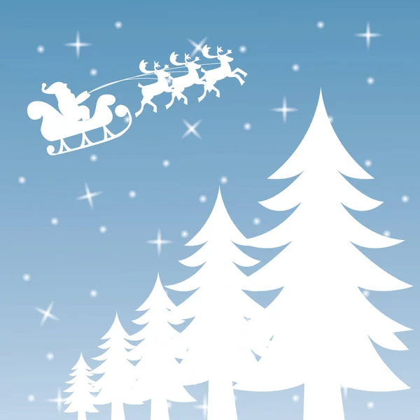 Fondo Navidad Con Copos Nieve Estrellas — Vector de stock