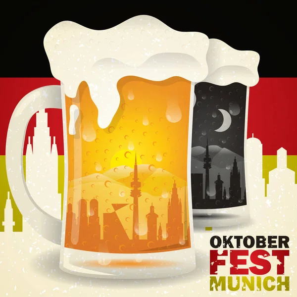 Cartel Oktoberfest Diseño Vector Ilustración — Vector de stock