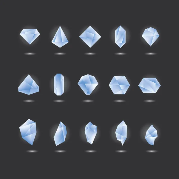 ダイヤモンドのセット ベクターイラスト — ストックベクタ