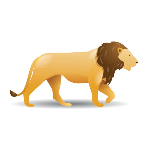 Lion Isolé Sur Fond Blanc — Image vectorielle