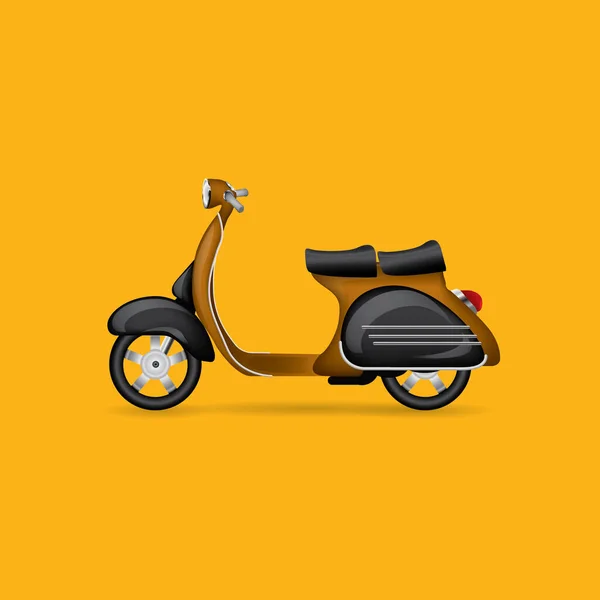 Scooter Sobre Fondo Amarillo — Archivo Imágenes Vectoriales