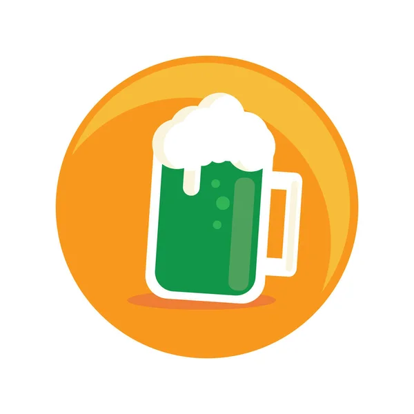 Bier Icoon Platte Kleur Stijl Vectorillustratie — Stockvector