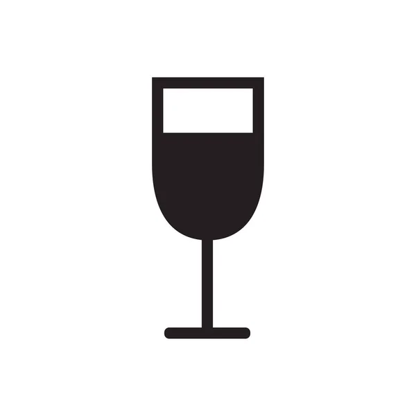 Şarap Camı Düz Simgesi Vektör Illüstrasyonu — Stok Vektör