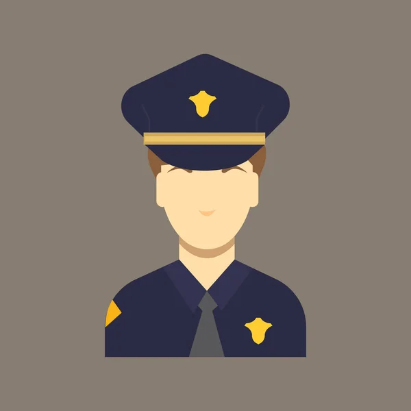 Poliskvinna Platt Ikon Vektor Illustration — Stock vektor