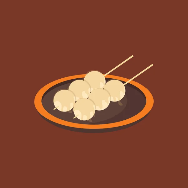 Ікона Їжі Японці Плоска Ілюстрація Рисових Векторних Ікон Веб — стоковий вектор