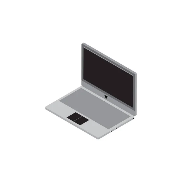 Dreidimensionales Laptop Flachbild Symbol Vektorillustration — Stockvektor