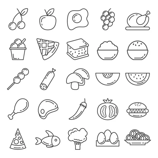 Kolekcja Ikon Żywności Płaska Ikona Wektor Ilustracja — Wektor stockowy