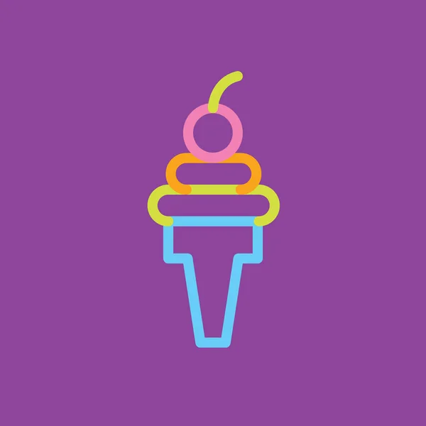 Ice Cream Cone Colorful Vector Illustration — Stock Vector