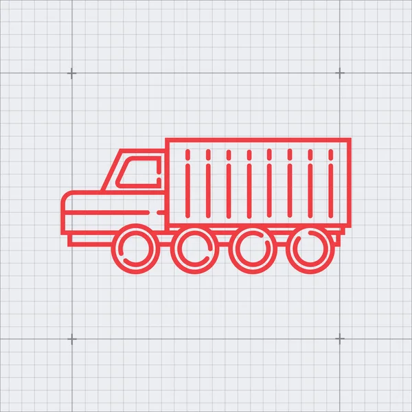 Carga Caminhão Estilizado Vetor Ilustração — Vetor de Stock