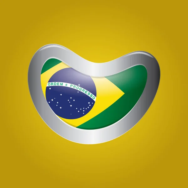 Illustrazione Vettoriale Una Bandiera Del Brasile — Vettoriale Stock