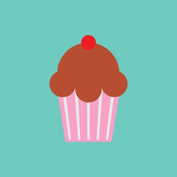 Vector Illustration Cupcake Icon — Stock Vector