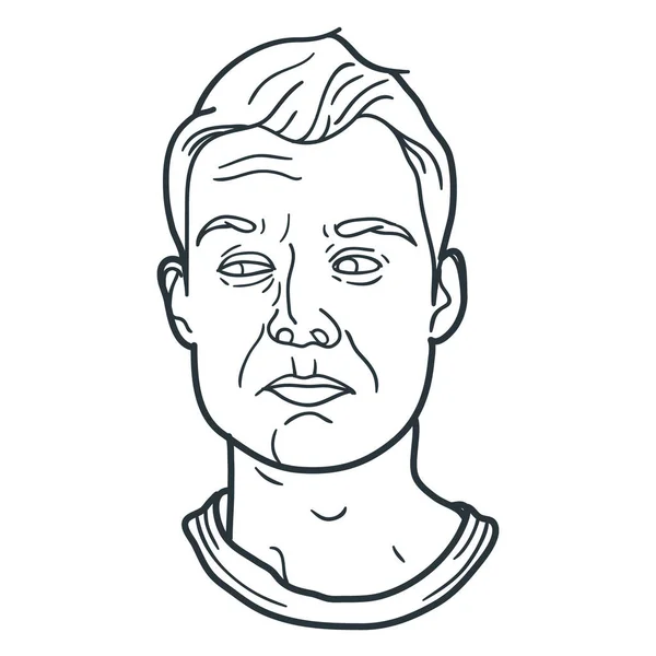いらいらする男の表情デザインベクトルイラスト — ストックベクタ