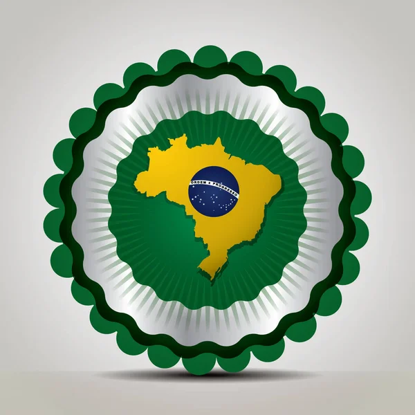Illustration Vectorielle Drapeau National Brésil — Image vectorielle