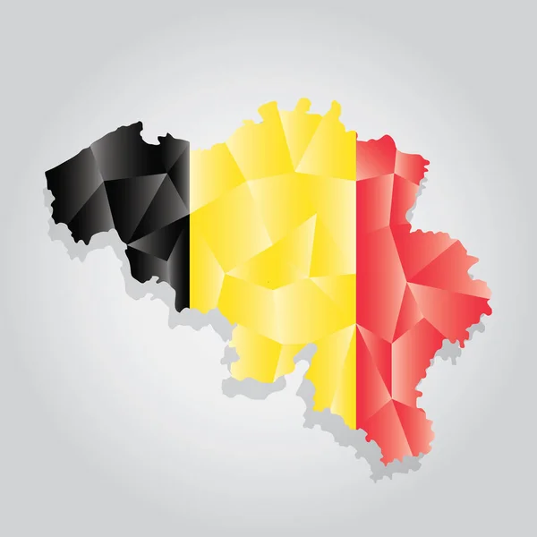 Carte Belgique Avec Drapeau Allemagne — Image vectorielle