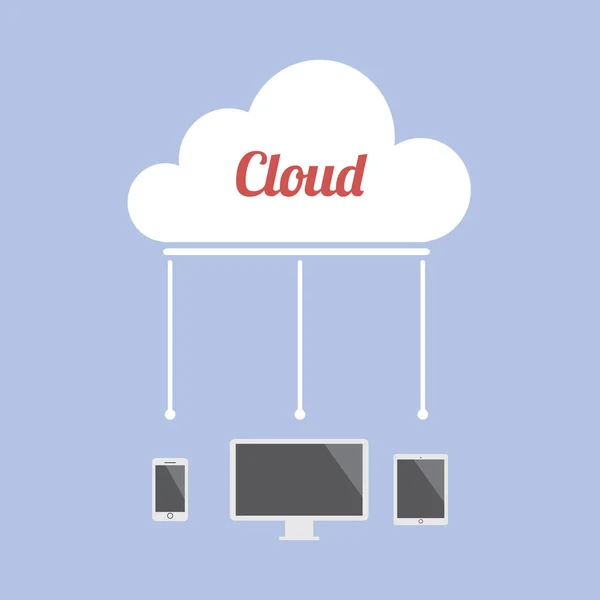 Illustrazione Vettoriale Stilizzata Del Cloud Computing — Vettoriale Stock