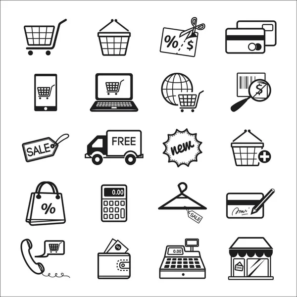 Shopping Commerce Icons Set Vector Illustration Royalty Free Stock Illustrations