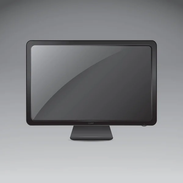 Monitor Computador Ícone Plano Ilustração Vetorial — Vetor de Stock