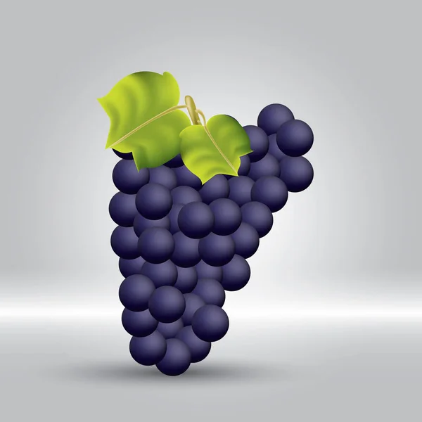 Bunch Grapes Flat Icon Vector Illustration — Stock Vector