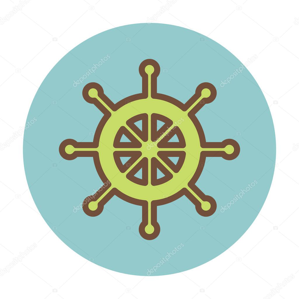 Ship steering wheel  flat icon, vector illustration