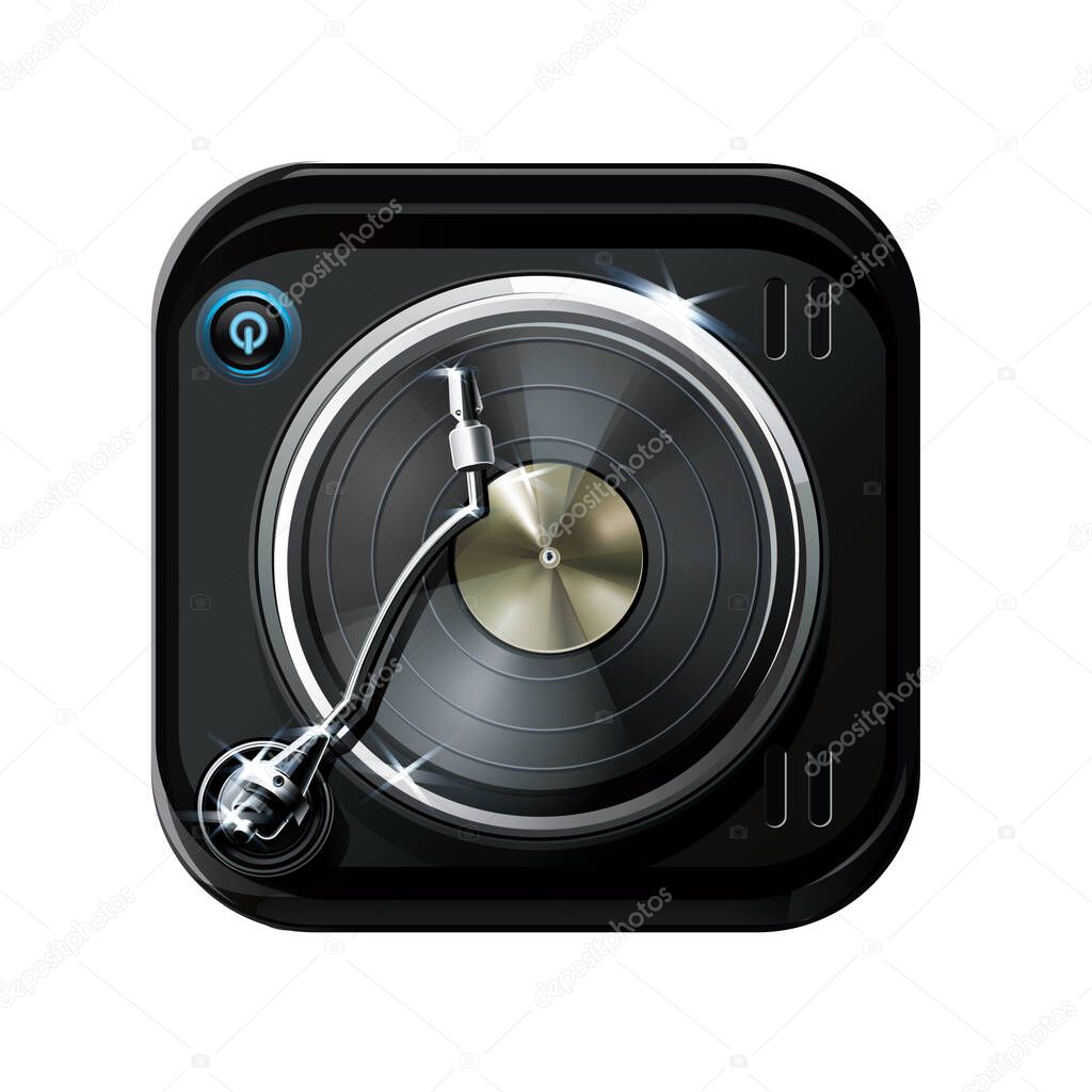 DJ turntable, design vector illustration