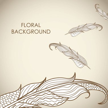 El çizimi tüylerin vektör illüstrasyonu