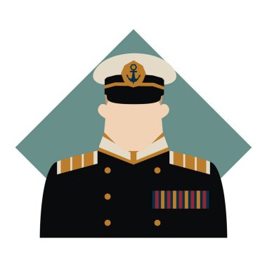 Kaptan yassı simge, vektör çizimi