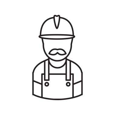 İnşaat işçisi, vektör illüstrasyonu