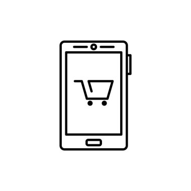 Cep telefonu ikonlu akıllı telefon. vektör illüstrasyonu