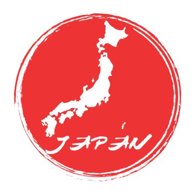 Japonya harita simgesinin vektör illüstrasyonu