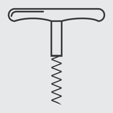 Tirbüşon simgesi vektör çizimi