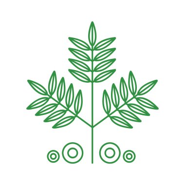 basit biçim izole edilmiş vektör illüstrasyonunda yeşil yapraklar simgesi