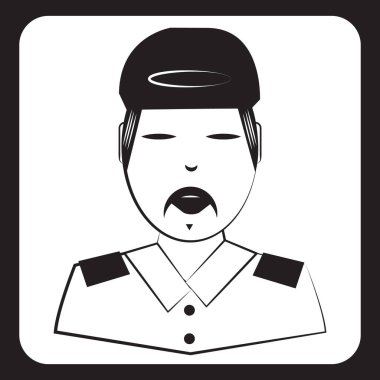 Güvenlik görevlisi düz simgesi, vektör illüstrasyonu