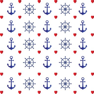 Arka planda çapaları olan pürüzsüz desen