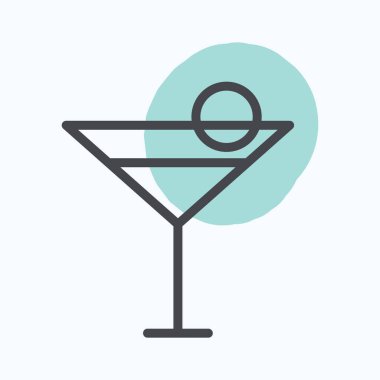 Bardakta kokteyl, vektör illüstrasyonu