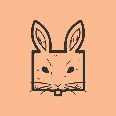 Tavşan simgesinin vektör çizimi