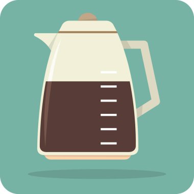 Beyaz arkaplanda izole edilmiş düz biçimli kahve makinesi simgesi