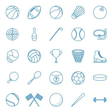 Spor simgeleri gösterimi, biçimlendirilmiş vektör illüstrasyonu